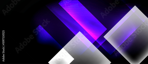 Dark neon colors with glass square shapes