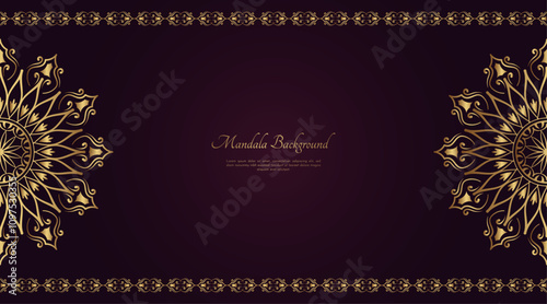 Simple background with gold mandala ornament