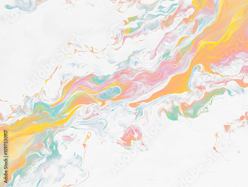 Abstract vibrant swirls of color on black Transparent Background.