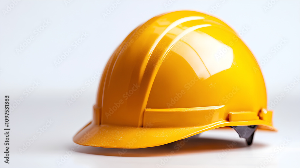 Fototapeta premium Yellow Safety Construction Helmet Isolated on White Background
