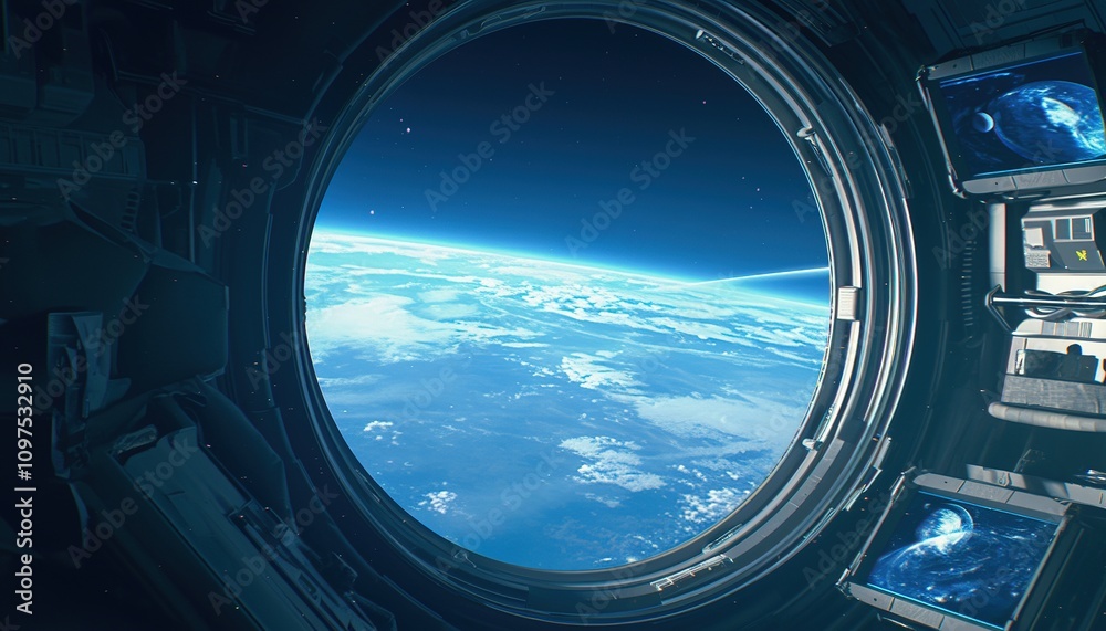 Photorealistic cinematic epic of a round window on a space station side, viewing Earth from inside, outer space scene, realistic octane render, high-resolution photography, hyperrealism, sci-fi style, Photorealistic cinematic epic of a round window on a space station side, viewing Earth from inside, outer space scene, realistic octane render, high-resolution photography, hyperrealism, sci-fi style,