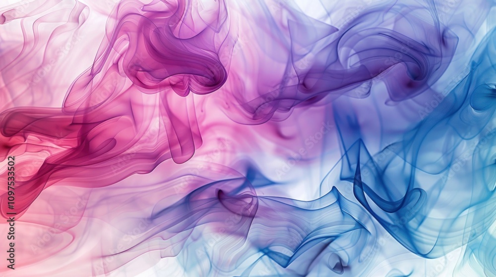 Abstract colorful pattern from blue to pink on a sheer white background Abstract colorful pattern from blue to pink on a sheer white background