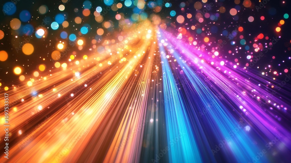 Vibrant technological light trails in a Vibrant technological light trails in a