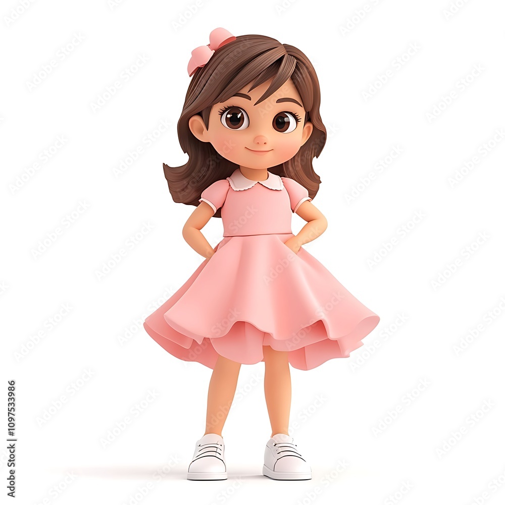 illustration of a beautiful cute cartoon illustration of a beautiful cute cartoon
