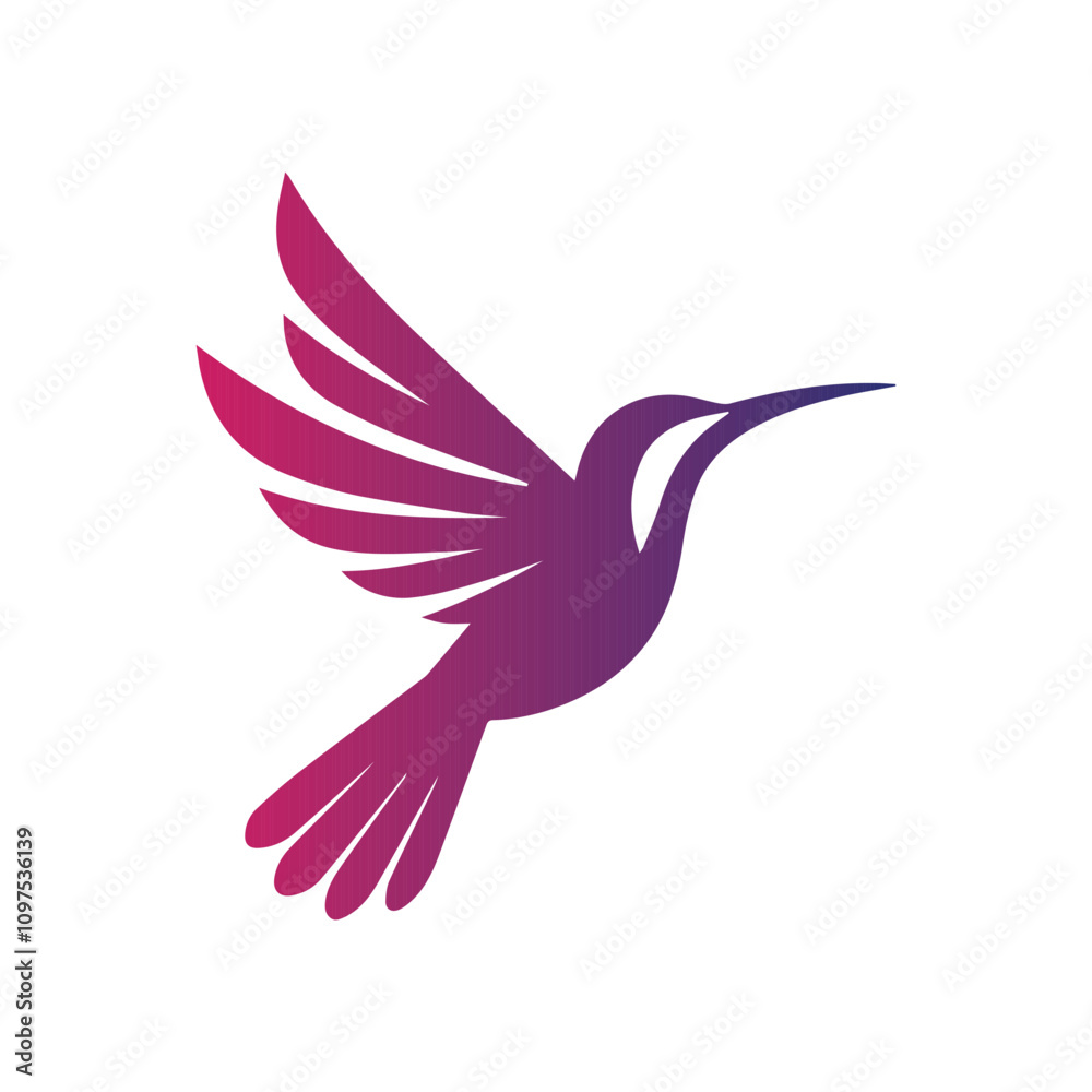Fototapeta premium Minimalist Hummingbird logo