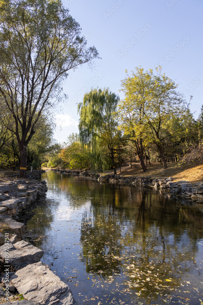 Beautiful autumn view of Yuanmingyuan Park in Beijing, China Beautiful autumn view of Yuanmingyuan Park in Beijing, China