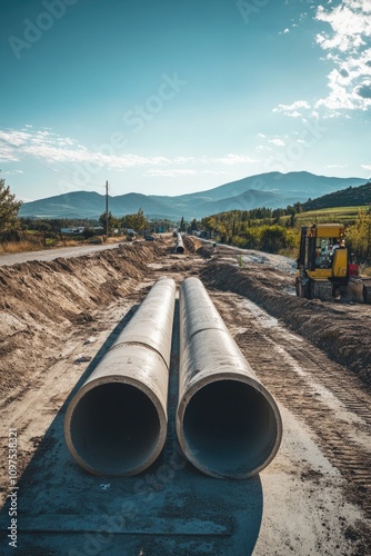 Wallpaper Mural Dirt road with pipe Torontodigital.ca