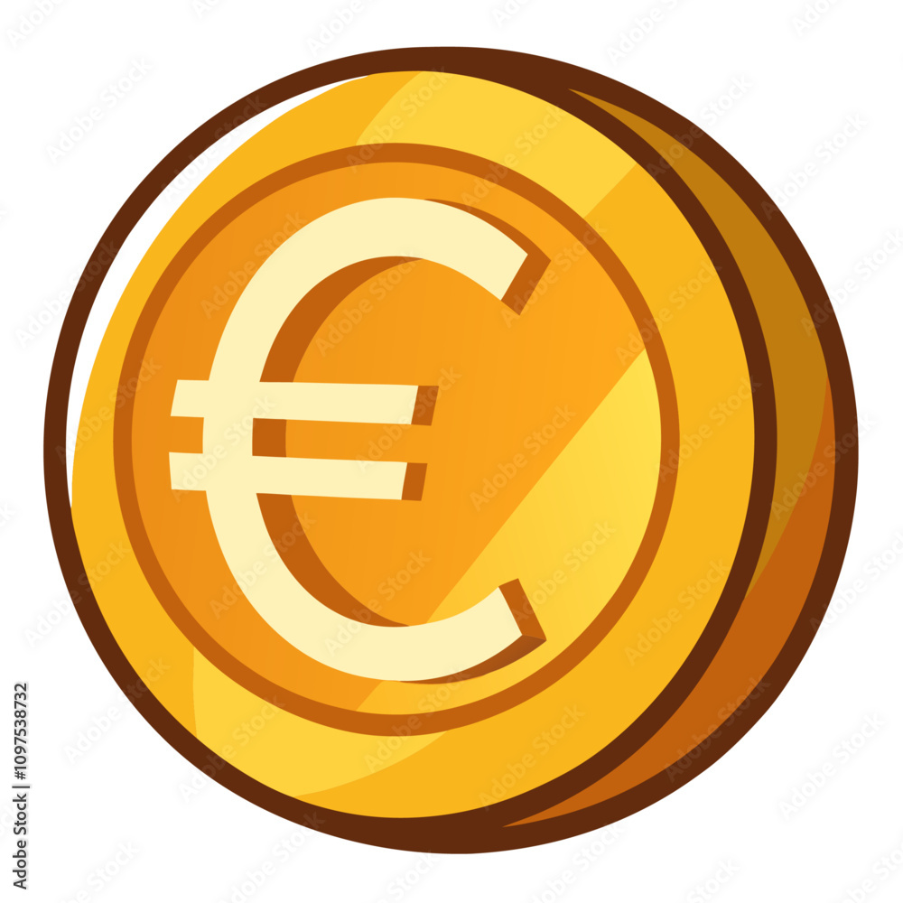 Obraz premium euro coin clipart cartoon Illustration drawing