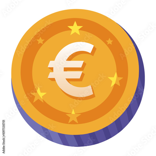 euro coin clipart cartoon Illustration drawing