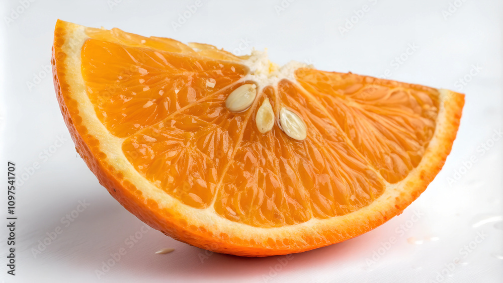 Fresh Orange Slice Isolated on White Background Fresh Orange Slice Isolated on White Background