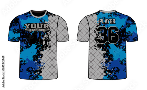 All sports player jersey design with an elegant edgy and wild look. Sports gear template mockup perfect fit for all sports. The designs that go on casual wear, shirts, fashion apparel, and all kind 