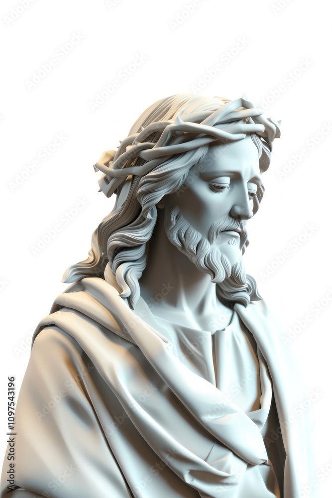 Sculpture statue art white background.