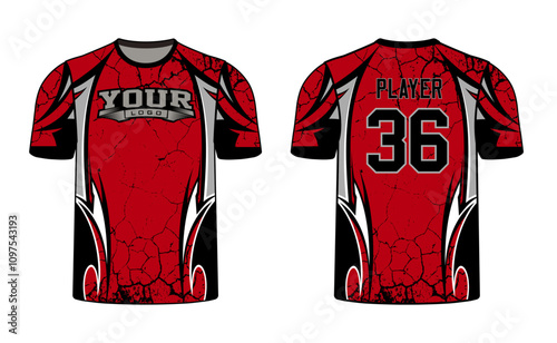 All sports player jersey design with an elegant edgy and wild look. Sports gear template mockup perfect fit for all sports. The designs that go on casual wear, shirts, fashion apparel, and all kind 