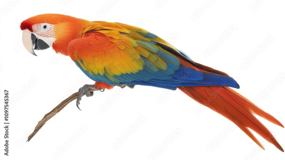 Fototapeta premium Colorful Macaw Perched on a Branch
