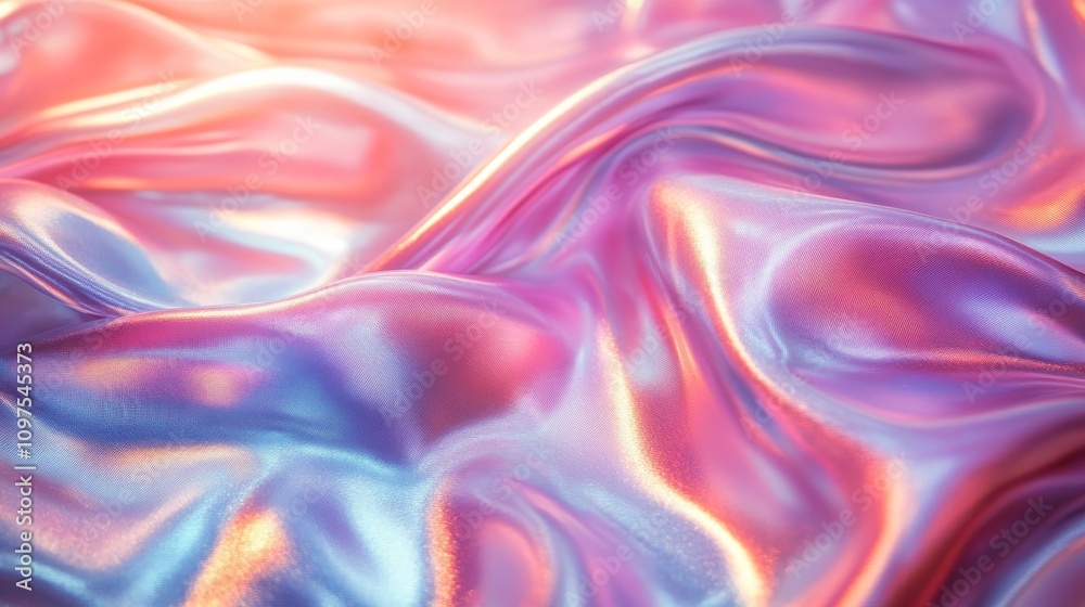 Fototapeta premium Explore the elegance of iridescent silk texture