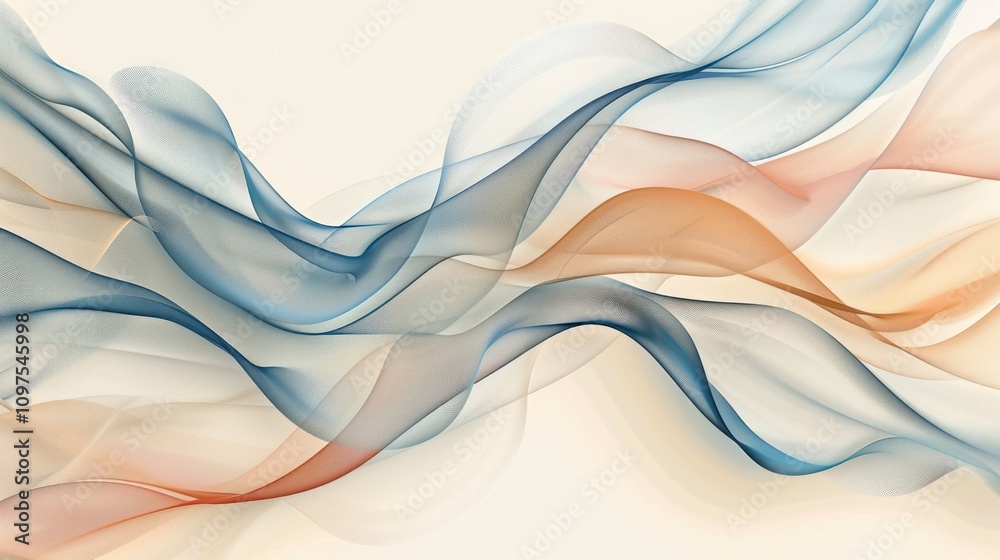 Soft pastel curves on a clean cream background in a minimalist style Soft pastel curves on a clean cream background in a minimalist style