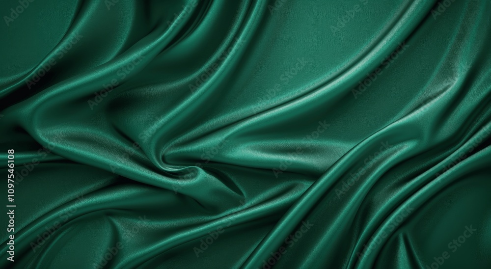 Dark green silk satin fabric texture, luxury background, top view, copy space, flat lay, smooth shiny folds, elegant and rich look, perfect for holiday designs Dark green silk satin fabric texture, luxury background, top view, copy space, flat lay, smooth shiny folds, elegant and rich look, perfect for holiday designs