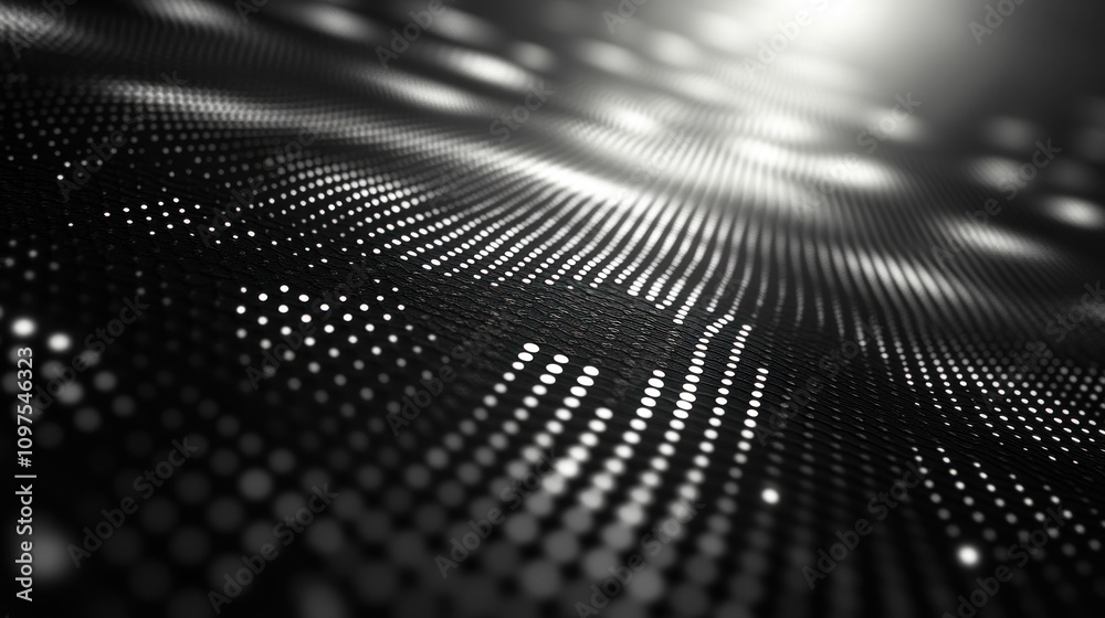 Abstract Black and White Dotted Texture: A Digital Wave of Light and Shadow Abstract Black and White Dotted Texture: A Digital Wave of Light and Shadow