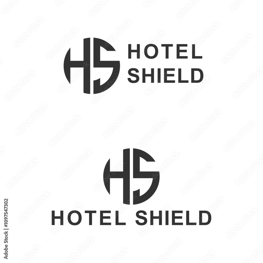 HS letter logo. Hotel Shield Logos HS letter logo. Hotel Shield Logos