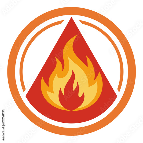 fire sign icon clipart cartoon Illustration drawing