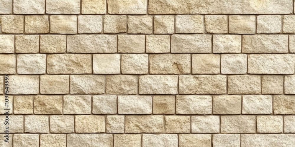 Textured Beige Brick Wall Background Rustic Surface Closeup Seamless Pattern Textured Beige Brick Wall Background Rustic Surface Closeup Seamless Pattern