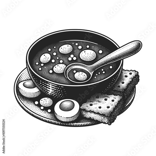 Beautiful vector hand drawn sketch off a food plate Illustration design. food vector art.