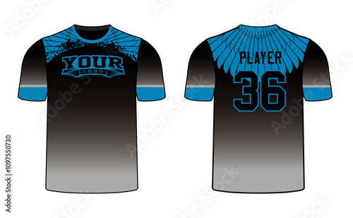 All sports player jersey design with an elegant edgy and wild look. Sports gear template mockup perfect fit for all sports. The designs that go on casual wear, shirts, fashion apparel, and all kind 