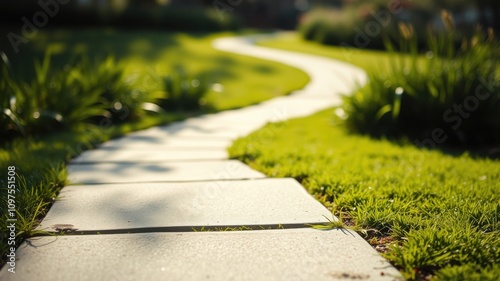 Wallpaper Mural Serene Garden Path A Gentle Curve of Stone Through Lush Green Grass Torontodigital.ca