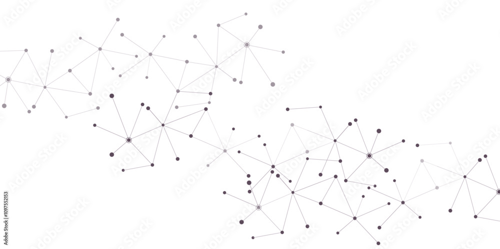 Obraz premium Abstract geometric background with connecting dots and lines with low poly triangle shapes. Polygonal Mesh Background Vector design digital technology concept Global network connection data structure.