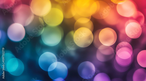 Colorful abstract bokeh lights create a vibrant background scene