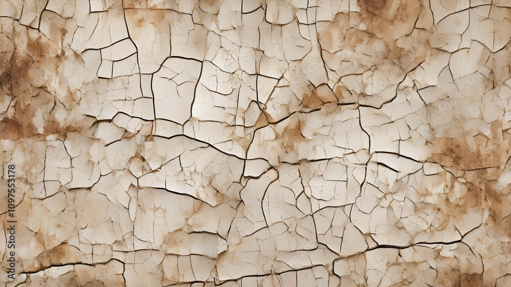 Fototapeta premium An abstract texture showcasing a crackle effect, mimicking a naturally aged, cracked surface.