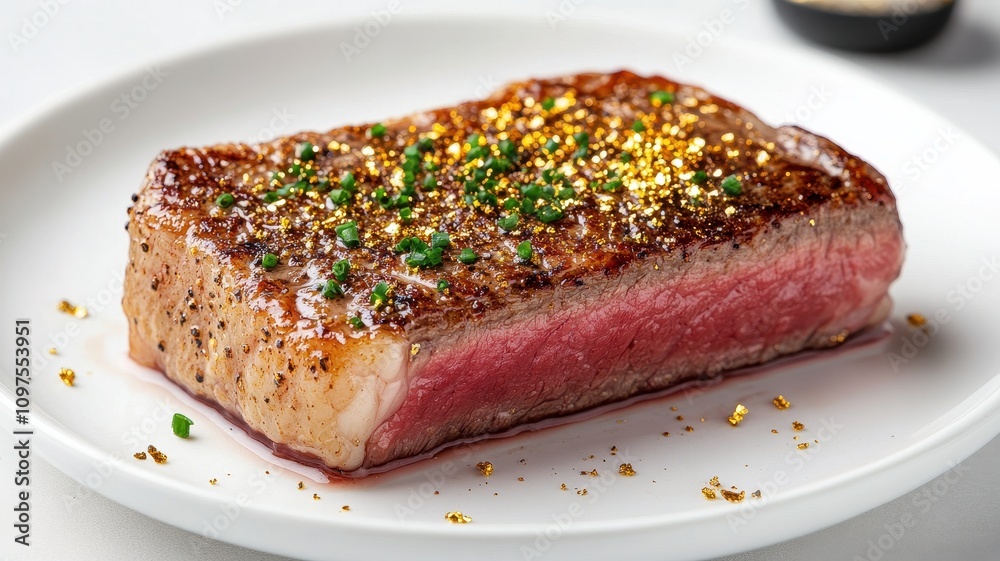 Exquisite gourmet food menu featuring a close-up of perfectly seared culinary delights, showcasing high-quality presentation.