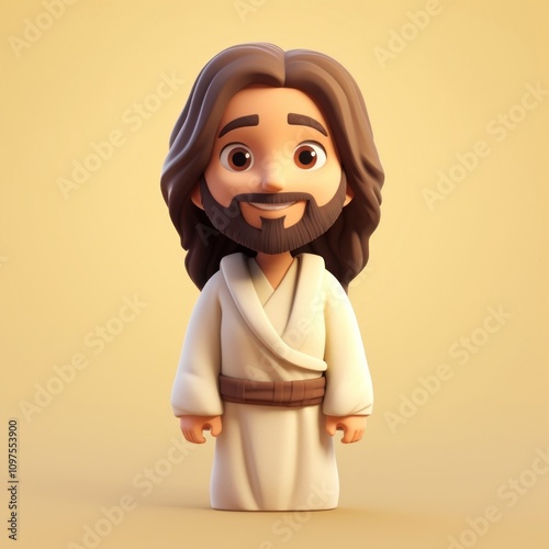 3d render llustrations of jesus cute toy anthropomorphic. photo