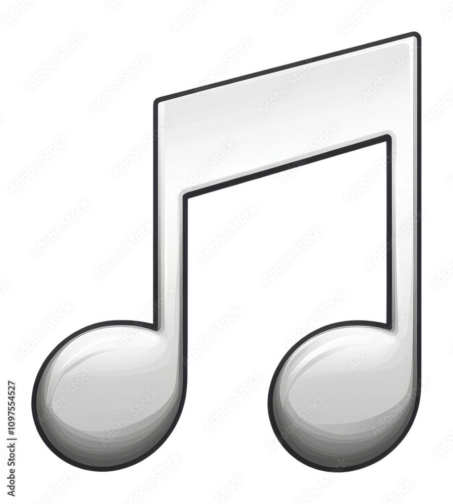 Music note symbol representing audio elements in digital design isolated on transparent background Music note symbol representing audio elements in digital design isolated on transparent background