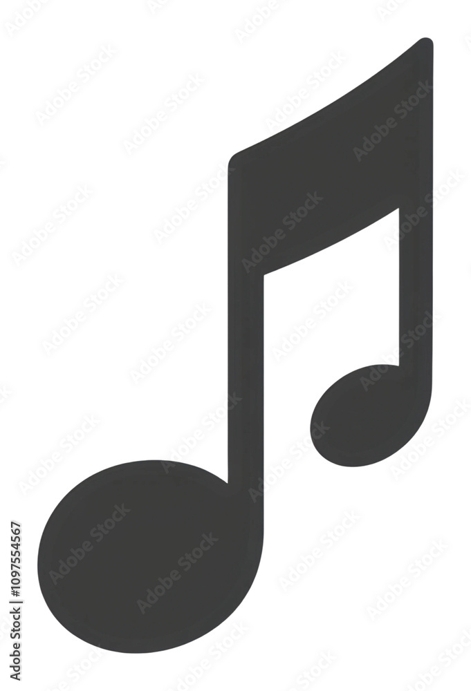 Music note symbol representing audio creativity and expression isolated on transparent background Music note symbol representing audio creativity and expression isolated on transparent background