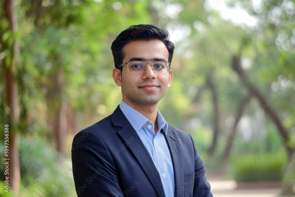 Indian professional in the green energy sector, focusing on sustainable technology and renewable resources Indian professional in the green energy sector, focusing on sustainable technology and renewable resources