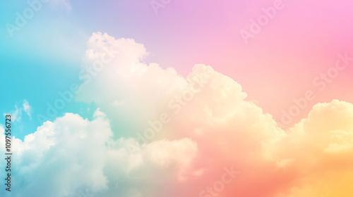 Colorful clouds at sunset over a serene sky creating a tranquil atmosphere