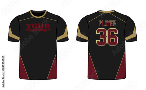All sports player jersey design with an elegant edgy and wild look. Sports gear template mockup perfect fit for all sports. The designs that go on casual wear, shirts, fashion apparel, and all kind 