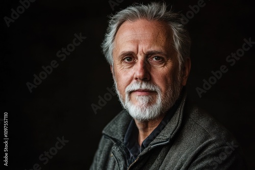 Mature man portrait with soft lighting, 