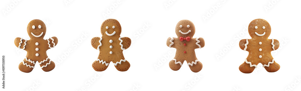 Gingerbread Man Cookie PNG Pack Isolated on Transparent Background Gingerbread Man Cookie PNG Pack Isolated on Transparent Background