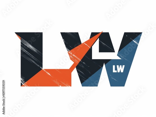 Free Download LW Logo with Orange Check Mark, Simple Design, Flat Colors - GFXLoad