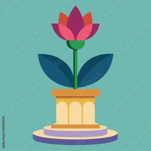 flower pedestal clipart cartoon Illustration drawing