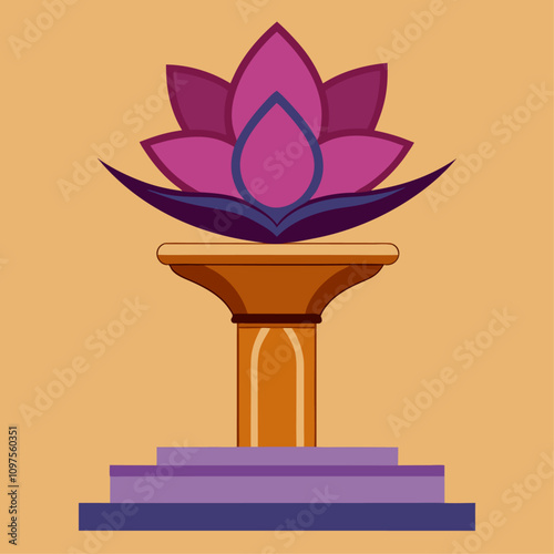 flower pedestal clipart cartoon Illustration drawing