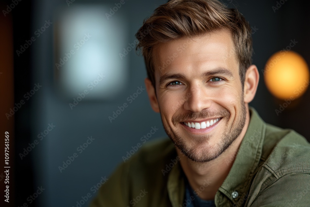 Smiling man portrait with a friendly expression, perfect for a social media profile Smiling man portrait with a friendly expression, perfect for a social media profile