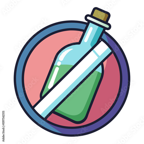 forbidden bottle clipart cartoon Illustration drawing