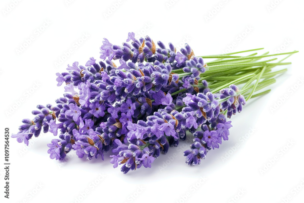 Lavender flowers on white background Lavender flowers on white background