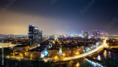Wallpaper Mural Night view of a developed city  Torontodigital.ca