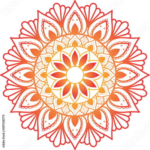 Colorful mandala Design vector style with a White Background. Vector illustration.
