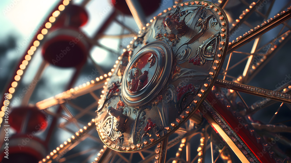 Fototapeta premium Ferris Wheel Frame Carnival background