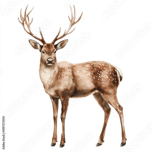 Reindeer illustration realistic wildlife.